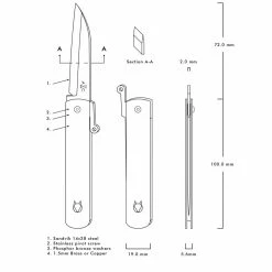 Andersson & Copra Urban Husky Friction Folder Knife Brass (2.9" Stonewash) 7 Andersson & Copra Urban Husky Friction Folder Knife Brass (2.9