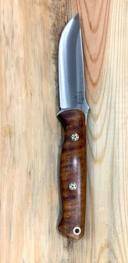 BARK RIVER KNIVES Bark River Gunny CPM 3V Dark Curly Maple, Red Liners, Mosaic Pins 4 BARK RIVER KNIVES Bark River Gunny CPM 3V Dark Curly Maple, Red Liners, Mosaic Pins