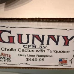 BARK RIVER KNIVES Bark River Gunny CPM 3V Knife Cholla Cactus W/ Turquoise - Gray Liners - Rampless #2 13 BARK RIVER KNIVES Bark River Gunny CPM 3V Knife Cholla Cactus W/ Turquoise - Gray Liners - Rampless #2