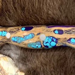 BARK RIVER KNIVES Bark River Gunny CPM 3V Knife Purple Cholla Cactus Handles With Turquoise