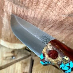 BARK RIVER KNIVES Bark River Gunny CPM 3V Knife - Red Cholla Cactus With Turquoise - Gray Liners - Rampless 9 BARK RIVER KNIVES Bark River Gunny CPM 3V Knife - Red Cholla Cactus With Turquoise - Gray Liners - Rampless