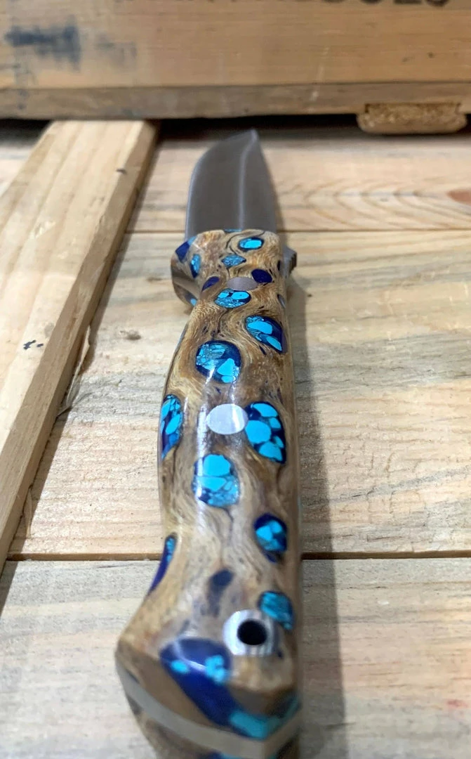 BARK RIVER KNIVES Bark River Gunny CPM 3V Knife W/ Blue Cholla Cactus - Turquoise 5 BARK RIVER KNIVES Bark River Gunny CPM 3V Knife W/ Blue Cholla Cactus - Turquoise