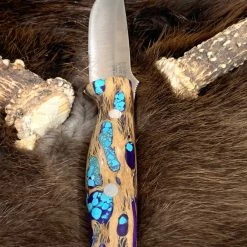 BARK RIVER KNIVES Bark River Gunny CPM 3V Knife W/ Blue Cholla Cactus - Turquoise 12 BARK RIVER KNIVES Bark River Gunny CPM 3V Knife W/ Blue Cholla Cactus - Turquoise