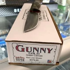 BARK RIVER KNIVES Bark River Gunny CPM 3V Knife W/ Green Canvas Micarta - Red Liners - Mosaic Pins 13 BARK RIVER KNIVES Bark River Gunny CPM 3V Knife W/ Green Canvas Micarta - Red Liners - Mosaic Pins