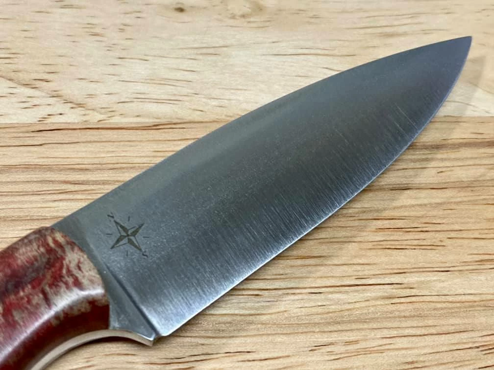 BARK RIVER KNIVES Bark River Mini-Aurora CPM 3V Knife Red & Natural #3 Elder Burl (USA) 7 BARK RIVER KNIVES Bark River Mini-Aurora CPM 3V Knife Red & Natural #3 Elder Burl (USA)