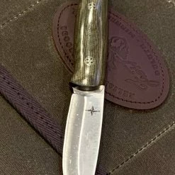 BARK RIVER KNIVES Bark River Ultralite Bushcrafter CPM 3V Green Micarta - Red Liners - Mosaic Pins