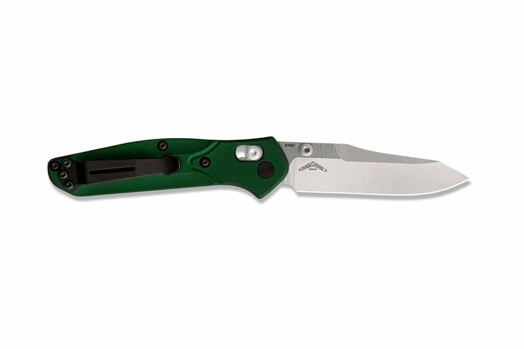 Benchmade 945 Mini Osborne Knife Plain / Reverse Tanto / Green (USA) 6 Benchmade 945 Mini Osborne Knife Plain / Reverse Tanto / Green (USA)