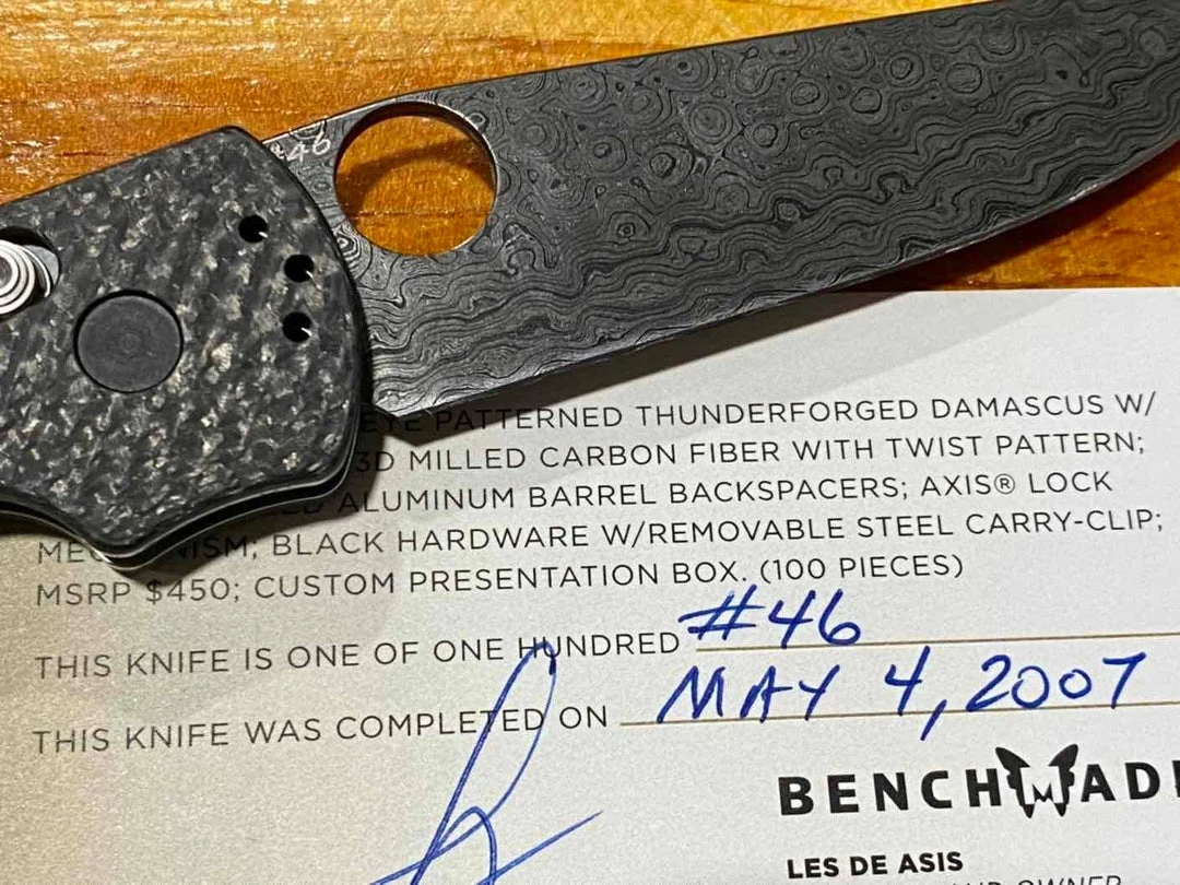 Benchmade Gold-Class 806DM-701 AFCK Knife #46 - Damascus Limited & Rare 3 Benchmade Gold-Class 806DM-701 AFCK Knife #46 - Damascus Limited & Rare