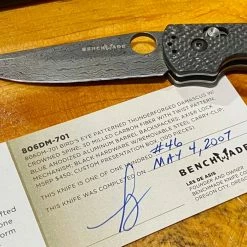 Benchmade Gold-Class 806DM-701 AFCK Knife #46 - Damascus Limited & Rare