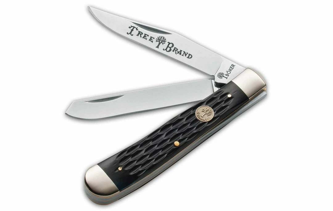 Boker 110733 Trapper Pocket Knife 4.25" Black Jigged Bone 3 Boker 110733 Trapper Pocket Knife 4.25" Black Jigged Bone