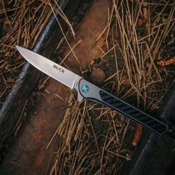 BUCK KNIVES Buck Cavalier Ball Bearing Flipper Knife 3.6" Stonewashed 0264GYS 18 BUCK KNIVES Buck Cavalier Ball Bearing Flipper Knife 3.6