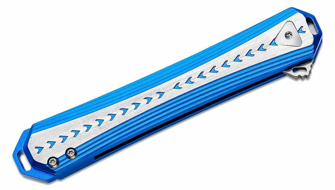 CRKT 6710 Stickler Assisted Flipper Knife 3.38" Sandvik 12C27, Blue & Silver 4 CRKT 6710 Stickler Assisted Flipper Knife 3.38" Sandvik 12C27, Blue & Silver