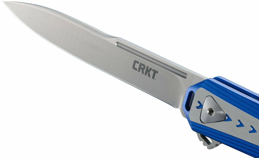CRKT 6710 Stickler Assisted Flipper Knife 3.38" Sandvik 12C27, Blue & Silver 7 CRKT 6710 Stickler Assisted Flipper Knife 3.38" Sandvik 12C27, Blue & Silver