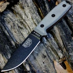 ESEE 4P-B Black Blade Plain Edge, Micarta Handle Black Sheath Clip Plate All Knife Brands