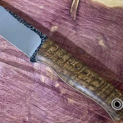 Fiddleback Forge Bushcrafter 4" Blade W/ Curly Ash Handles