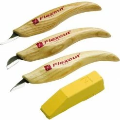 Flexcut KN400 Detail 3 Piece Carving Knife Set W/ Compound