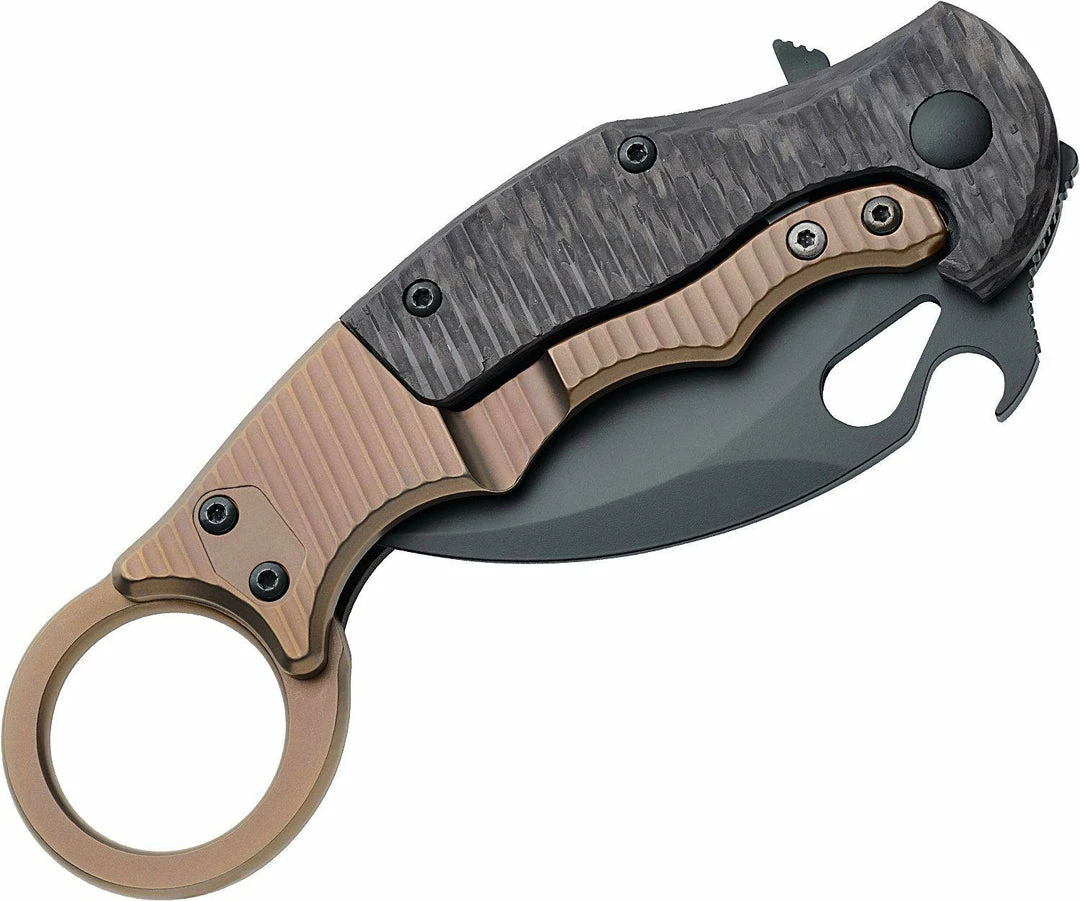 FOX KNIVES Fox FKMD FX-599TIC 01FX122 Folding Karambit 2.55" ELMAX Carbon Fiber/Titanium Handles 4 FOX KNIVES Fox FKMD FX-599TIC 01FX122 Folding Karambit 2.55" ELMAX Carbon Fiber/Titanium Handles