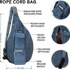 Kavu Gear KAVU Rope Cord Bag Sling Crossbody Corduroy Backpack 15 Kavu Gear KAVU Rope Cord Bag Sling Crossbody Corduroy Backpack