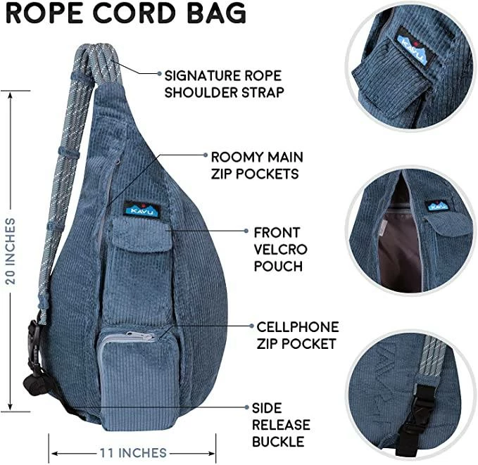 Kavu Gear KAVU Rope Cord Bag Sling Crossbody Corduroy Backpack 9 Kavu Gear KAVU Rope Cord Bag Sling Crossbody Corduroy Backpack