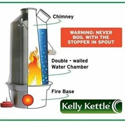 Kelly Kettle Scout Kit 41 Oz Stainless Camp Kettle W/ Stove For Fishing, Hunting, Hiking
