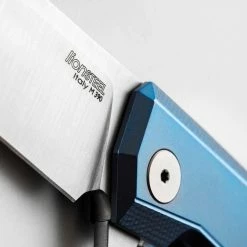 LionSteel MT01 BL Myto Flipper Knife 3.27" M390 , Blue Titanium Handles LionSteel Knives