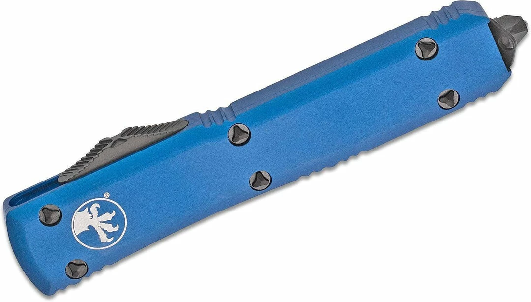 All Knife Brands Microtech 122-1BL Ultratech Auto OTF 3.46" Black D/E Blue Handles 4 All Knife Brands Microtech 122-1BL Ultratech Auto OTF 3.46" Black D/E Blue Handles