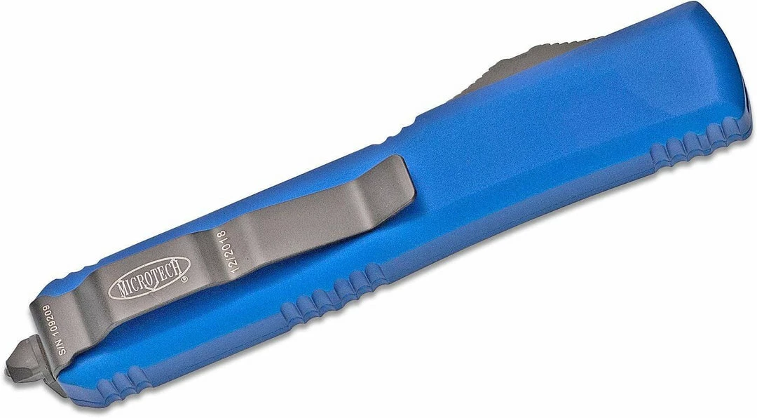 All Knife Brands Microtech 122-1BL Ultratech Auto OTF 3.46" Black D/E Blue Handles 5 All Knife Brands Microtech 122-1BL Ultratech Auto OTF 3.46" Black D/E Blue Handles