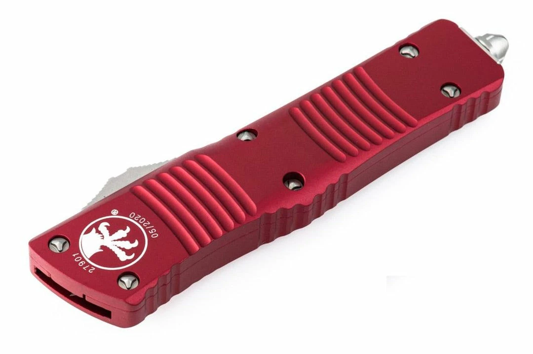 All Knife Brands Microtech 142-12RD Combat Troodon Auto OTF 3.75" D/E Red Handle 6 All Knife Brands Microtech 142-12RD Combat Troodon Auto OTF 3.75" D/E Red Handle