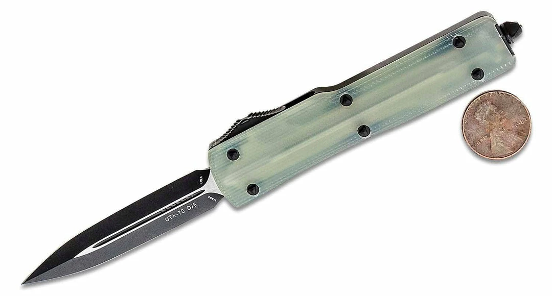 All Knife Brands Microtech 147-1GTJGS UTX-70 Auto OTF 2.41" Jade G10 7 All Knife Brands Microtech 147-1GTJGS UTX-70 Auto OTF 2.41" Jade G10