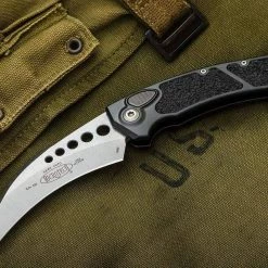 Microtech 166-10 Hawk Auto Folding Knife 3.95" Stonewashed 10 Microtech 166-10 Hawk Auto Folding Knife 3.95