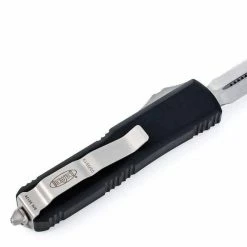 Microtech 232-12 UTX-85 D/E Black Handle Full Serrations Blade