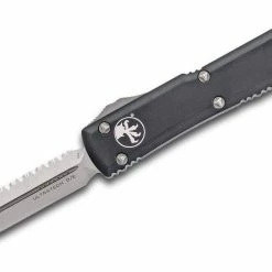 All Knife Brands Microtech Ultratech OTF 3.46" Satin Plain/Serrated D/E Black Handles 122-6