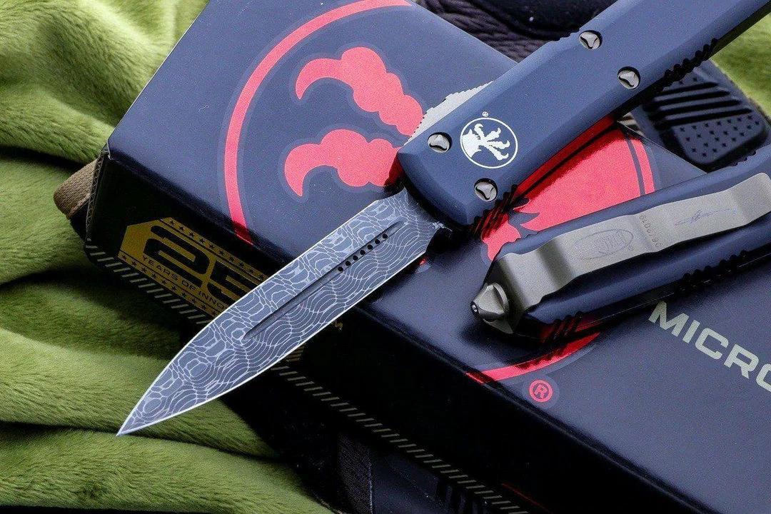 Microtech Ultratech Signature Damascus D/E OTF Auto Knife 122-16 All Knife Brands 3 Microtech Ultratech Signature Damascus D/E OTF Auto Knife 122-16 All Knife Brands
