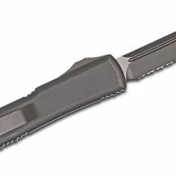 Microtech Ultratech Tactical Auto OTF 3.46" Fully Serrated Black Tanto Blade,