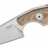 MANIAGO KNIFE MAKERS MKM Mikro 2 Fixed Blade 1.97" M390 Stonewashed Sheepsfoot Blade, Natural Micarta Handles