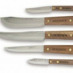 ONTARIO OLD HICKORY 5 PC KITCHEN KNIFE SET WITH BLOCK (USA) )
