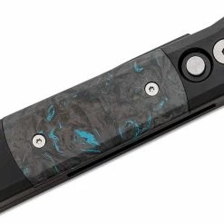 PROTECH KNIVES Pro-Tech 7FC31 Godson Auto Folding Knife 3.15" 154CM Black DLC Blue Dark Matter Carbon Inlays