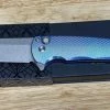 PROTECH KNIVES Pro-Tech Malibu 5241 Blue Titanium Custom Reverse Tanto Flipper