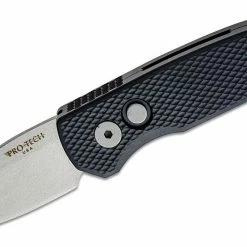PROTECH KNIVES Pro-Tech Runt 5 Textured Black Stonewash Wharncliffe 20-CV (R5105) All Knife Brands