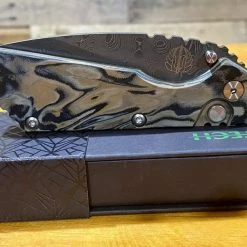 PROTECH KNIVES Pro-Tech Strider SnG Custom Auto Camo G-10 Damascus Blade Pearl Button 2436-DAMASCUS All Knife Brands