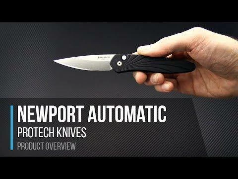 PROTECH KNIVES ProTech Newport Auto Knife Black (3" Stonewash) 3405 All Knife Brands 8 PROTECH KNIVES ProTech Newport Auto Knife Black (3" Stonewash) 3405 All Knife Brands