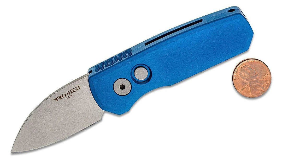 PROTECH KNIVES ProTech Runt 5 Blue Auto Knife Smooth Handle (USA) R5201 4 PROTECH KNIVES ProTech Runt 5 Blue Auto Knife Smooth Handle (USA) R5201