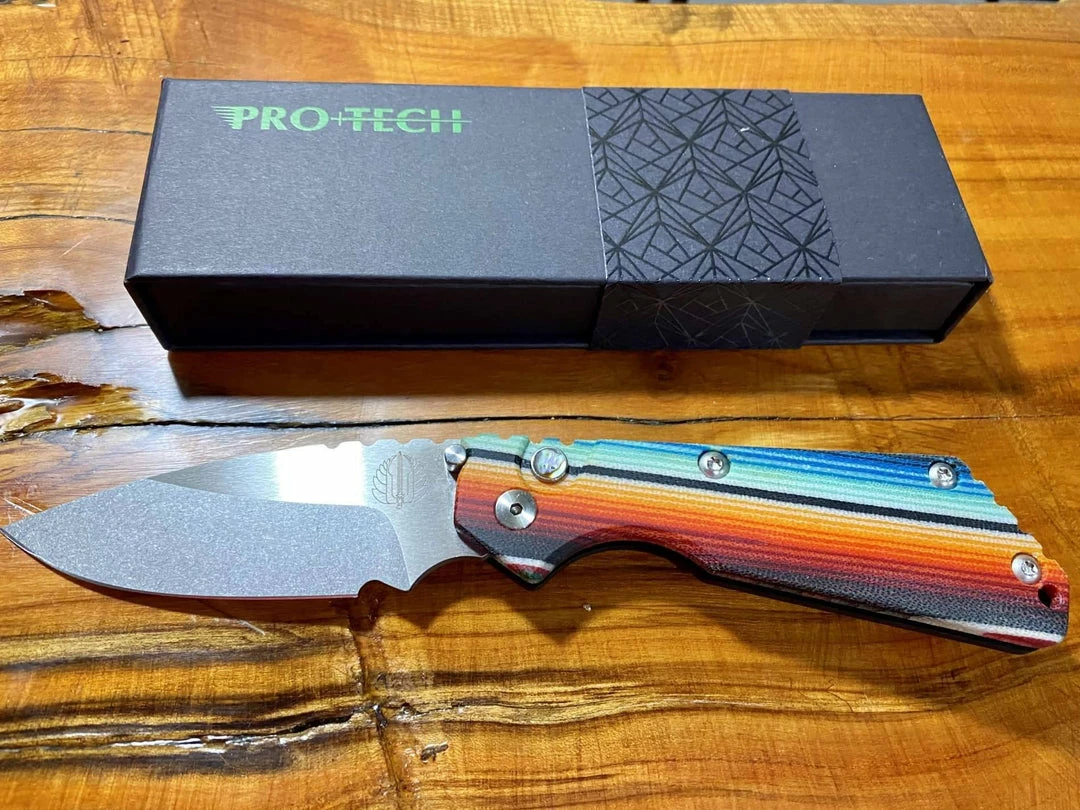 PROTECH KNIVES Protech Strider Custom SnG Auto Micarta Handle (Rare) 3 PROTECH KNIVES Protech Strider Custom SnG Auto Micarta Handle (Rare)