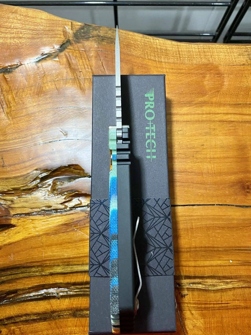 PROTECH KNIVES Protech Strider Custom SnG Auto Micarta Handle (Rare) 7 PROTECH KNIVES Protech Strider Custom SnG Auto Micarta Handle (Rare)
