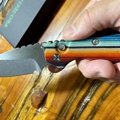 PROTECH KNIVES Protech Strider Custom SnG Auto Micarta Handle (Rare) 15 PROTECH KNIVES Protech Strider Custom SnG Auto Micarta Handle (Rare)