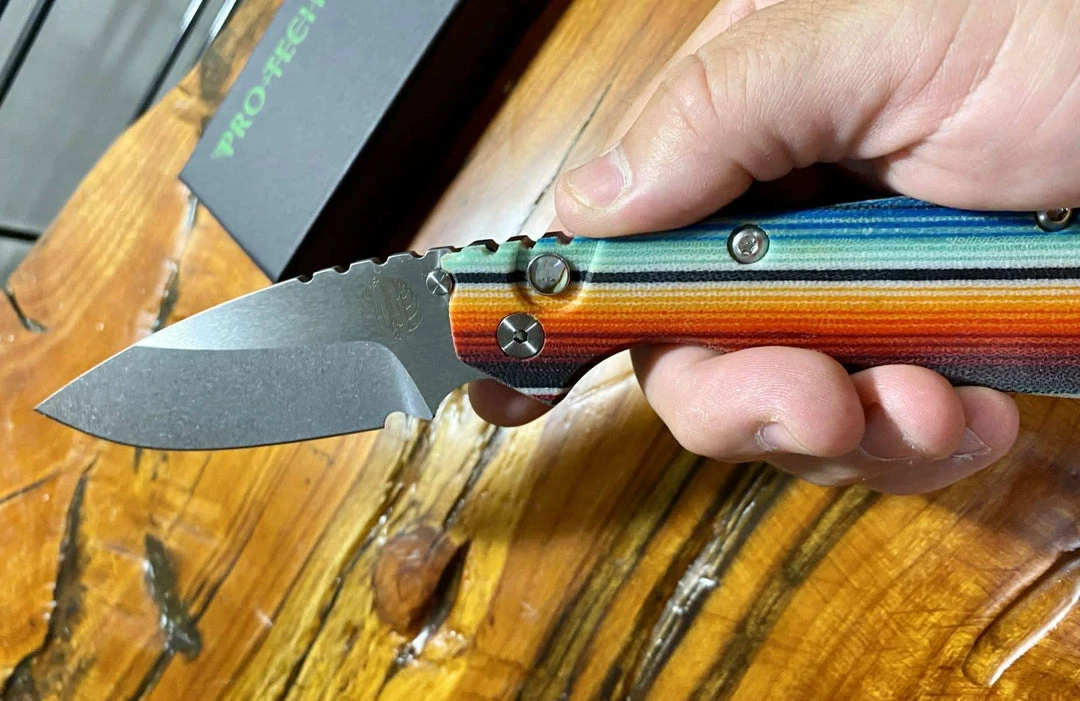 PROTECH KNIVES Protech Strider Custom SnG Auto Micarta Handle (Rare) 9 PROTECH KNIVES Protech Strider Custom SnG Auto Micarta Handle (Rare)