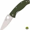 Spyderco Knives Spyderco Tenacious Knife 3-3/8" Combo Blade (Green) 2 Spyderco Knives Spyderco Tenacious Knife 3-3/8" Combo Blade (Green)