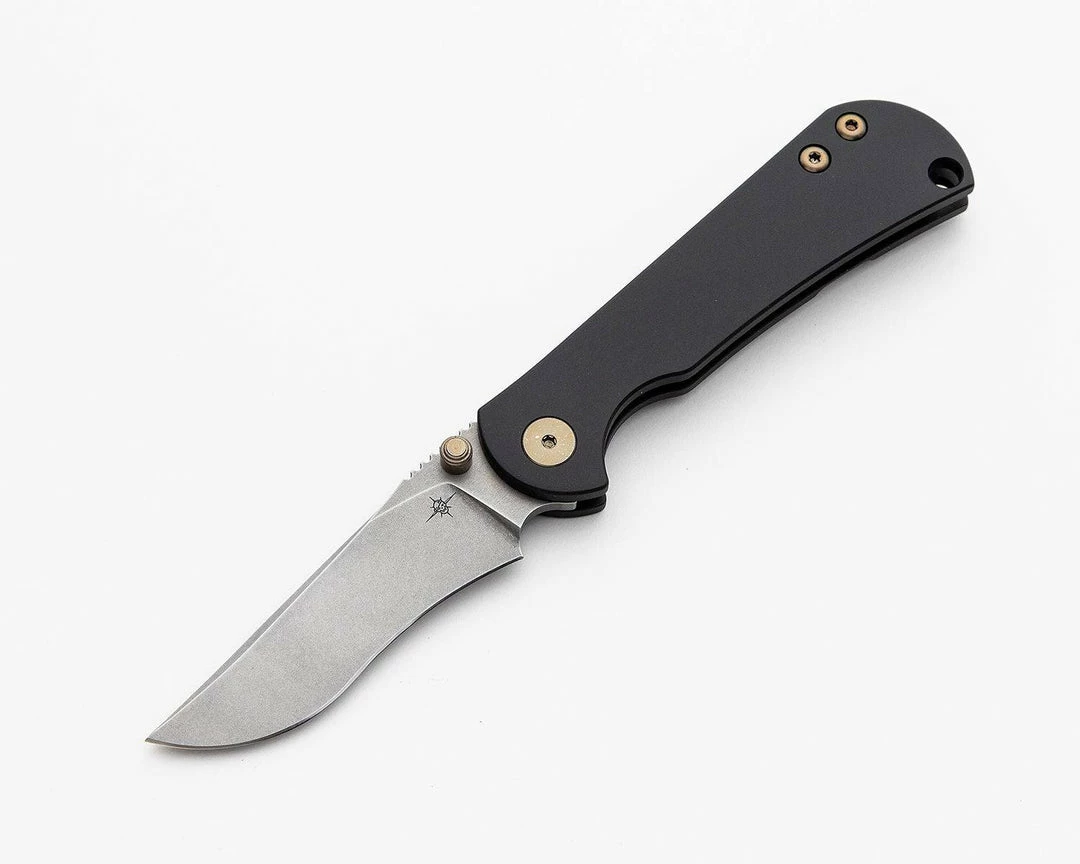 TOOR KNIVES Toor Chasm Folding Knife 3" CPM-154 Stonewashed, Black Titanium Handles - FL154R 3 TOOR KNIVES Toor Chasm Folding Knife 3" CPM-154 Stonewashed, Black Titanium Handles - FL154R