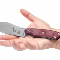 TOPS KNIVES All Knife Brands TOPS CPCKFE-01 Camp Creek Fire Edition Tumbled S35VN Red Black G10 Fixed Blade