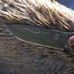 TOPS KNIVES TOPS Viper Scout Fixed Knife USA (Red Handles)